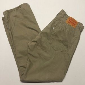 Levis 505 regular fit khaki jeans sz 34 x 30